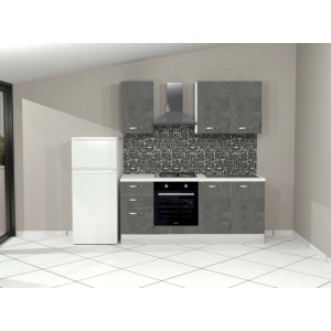 Cucina completa Taurus 195 cm dx cemento