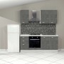 Cucina completa Taurus 195 cm dx cemento