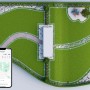 Vista dall'alto: area del prato con cavo perimetrale per robot tagliaerba t.b.t., controllato tramite app.