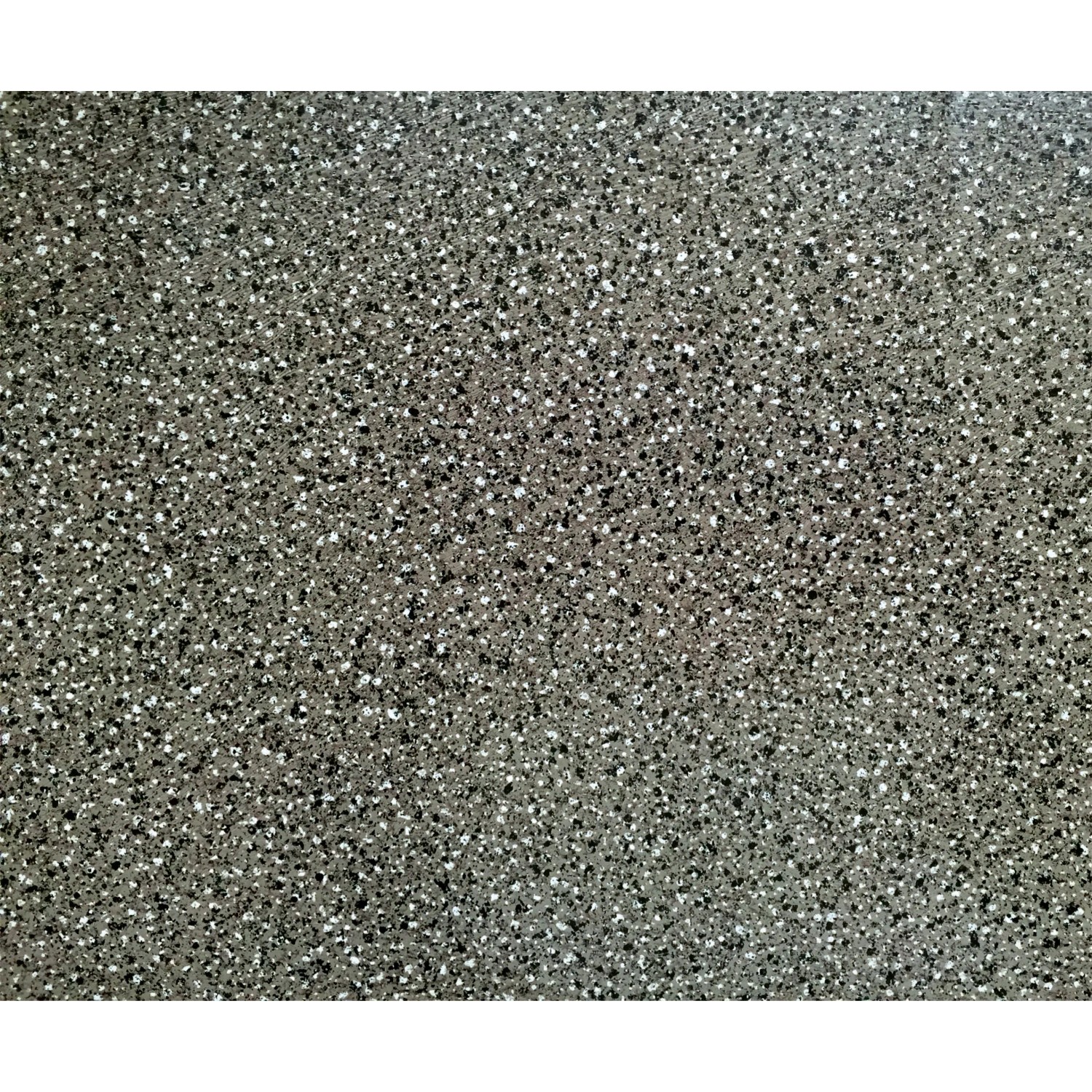 Piastrella per pavimenti in PVC grigio con motivo screziato.