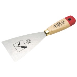 Spatola per pittura rigida LUX, larghezza 80 mm, con manico in legno e lama in acciaio per rimuovere la carta da parati.