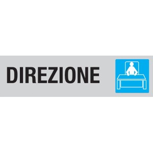 Cartello "Direzione" con pittogramma ufficio, ideale come segnaporta.