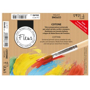 t.b.t. Telaio 30x40 cm, cotone, ideale per colori a olio, acrilici e tempera.