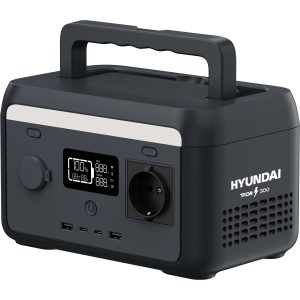 Generatore di corrente portatile t.b.t. con display e maniglia.