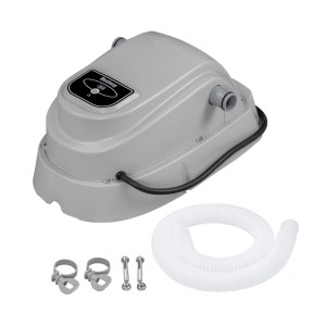 Riscaldatore piscina Bestway grigio con tubo e fascette. Riscalda l'acqua fino a 40°C. Facile integrazione.