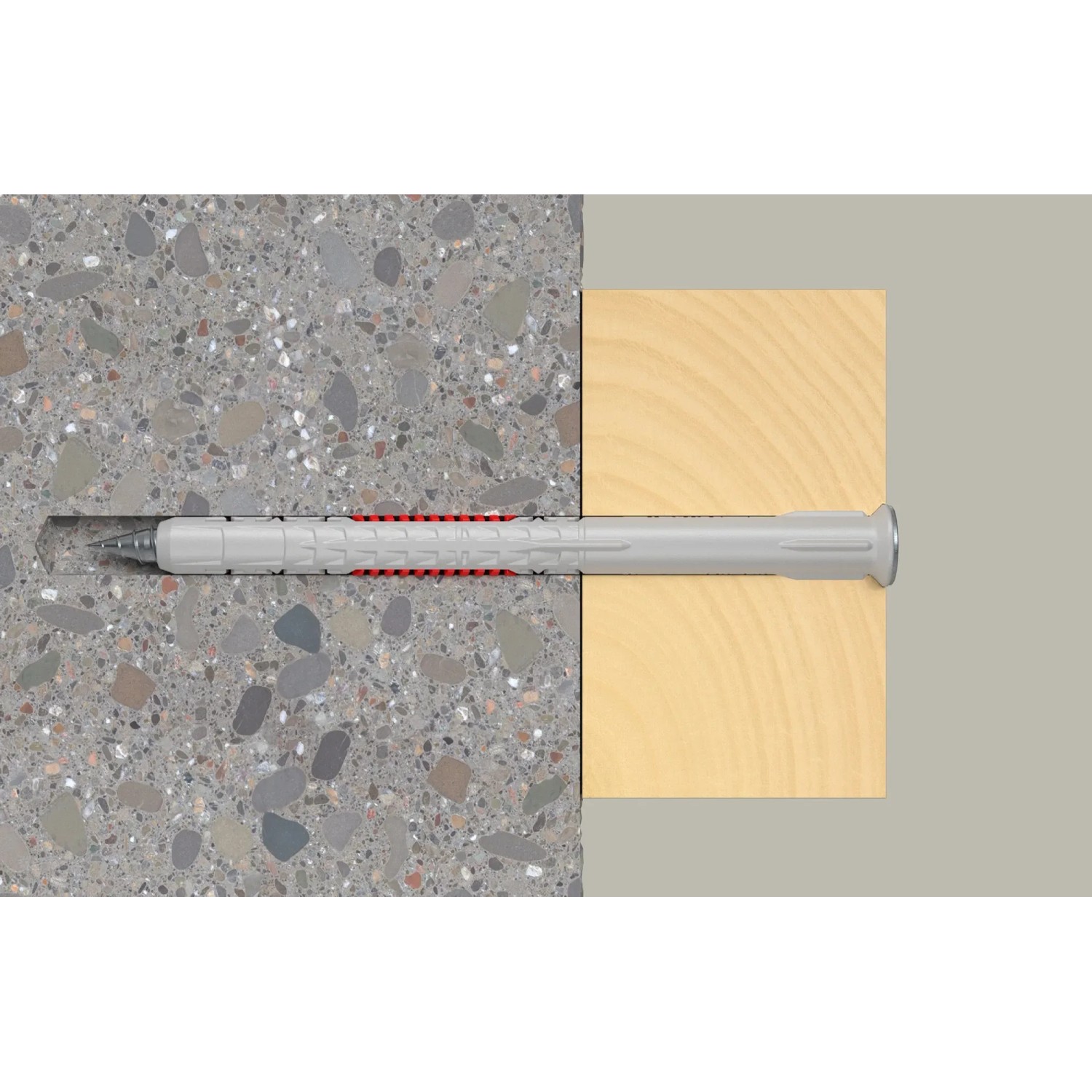 Tassello Fischer DuoXpand 10x140 mm con vite a testa svasata, adatto per calcestruzzo e muratura.