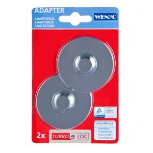 Wenko Turbo-Loc Set di 2 adattatori cromati lucidi per accessori bagno e cucina.