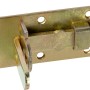 Catenaccio per porta zincato giallo, 100x45mm, per porte e cancelli, con anello per lucchetto.