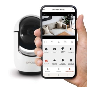 Telecamera di videosorveglianza Avidsen con app per smartphone per il controllo.