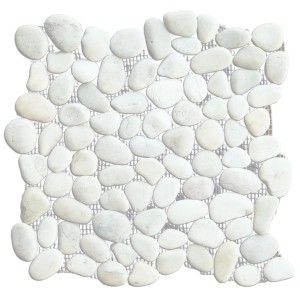 t.b.t. piastrella a mosaico in pietra naturale bianca su rete.