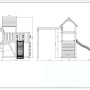 Gioco da giardino Carol 3 con scivolo e altalena 310x460xh282 cm_5