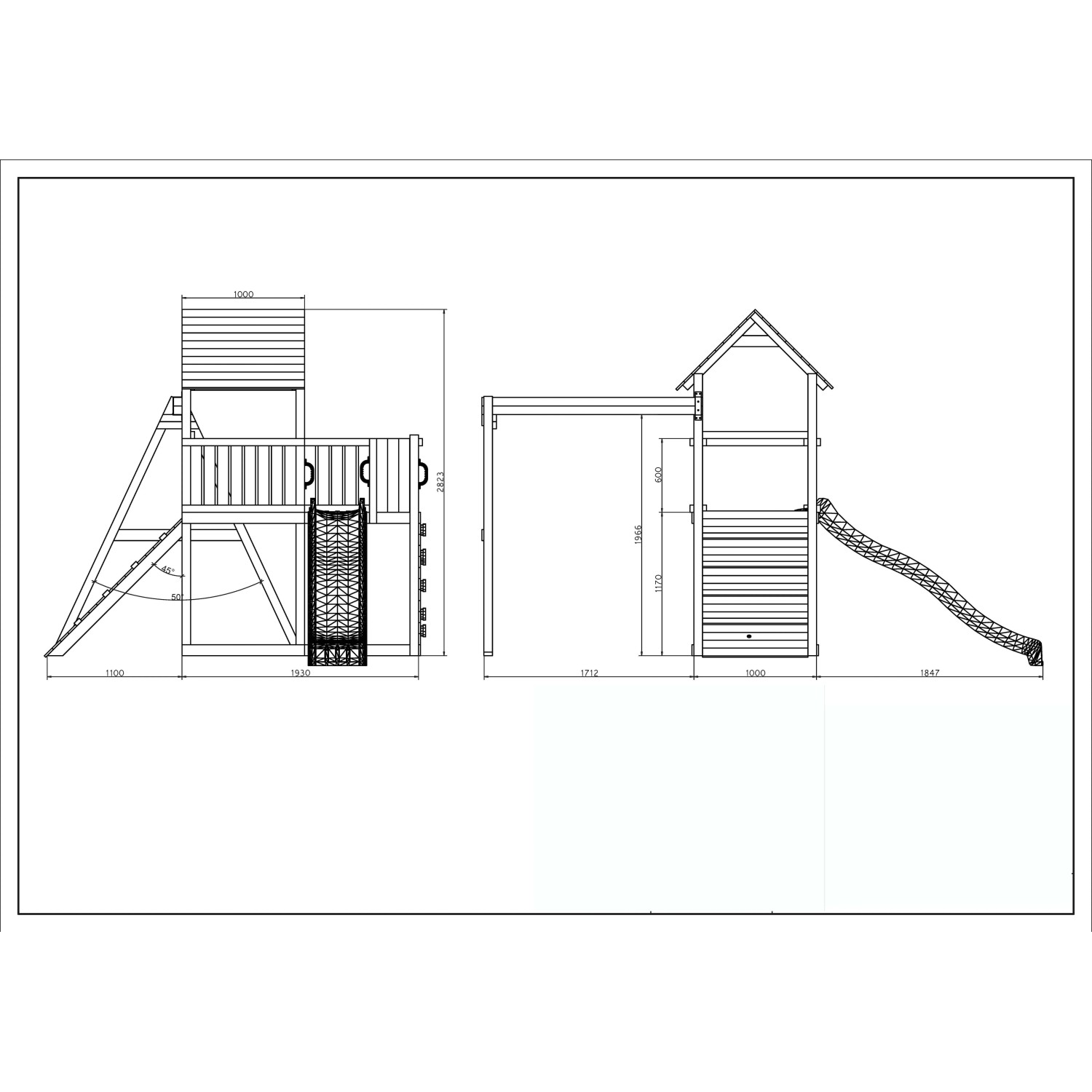 Gioco da giardino Carol 3 con scivolo e altalena 310x460xh282 cm_5