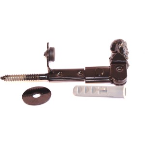 Raccordo metallico con vite, rondella e tassello. Adatto a diverse applicazioni.