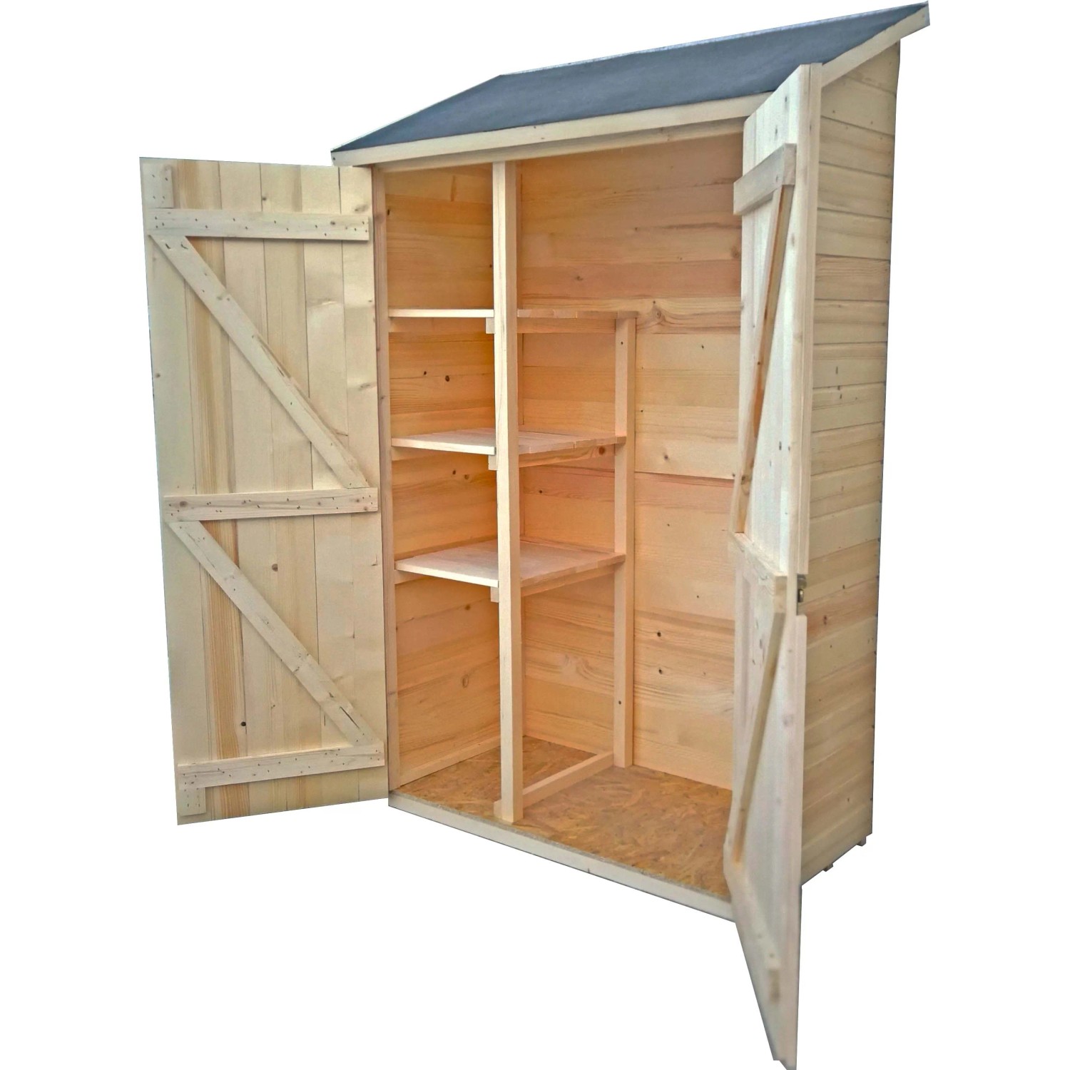 Casetta da giardino in legno sp 16 mm H206xL132xP65 cm_8