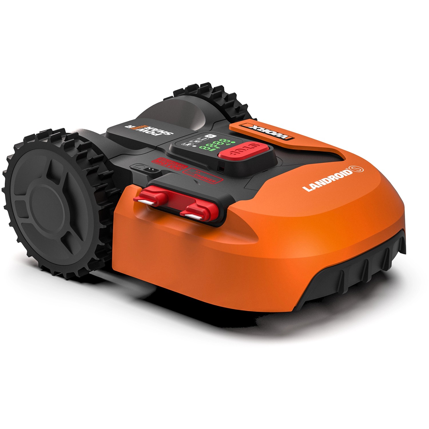 Worx Landroid S300 robot tagliaerba: Robot tagliaerba compatto arancione e nero.