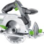Sega circolare a mano LUX-TOOLS A-KS-20/150 (senza batteria) in argento/grigio con dettagli verdi.