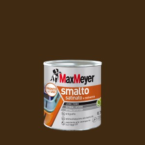 Smalto colorato Max Meyer marrone, satinato, per legno e metallo, a solvente.