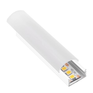 Profilo per strisce LED t.b.t. con copertura, alluminio, per illuminazione indiretta.