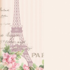 Colore fai-da-te rosa con Torre Eiffel e motivo floreale.