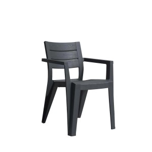 Sedia da giardino senza cuscino con braccioli Julie grafite