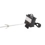 Girarrosto elettrico per barbecue con supporto e forchetta.