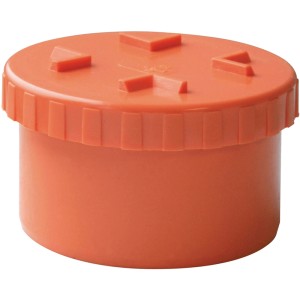 Tappo terminale arancione per tubi di scarico.