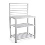 Mobile da esterno 2 ripiani in alluminio bianco 90x56x141 cm