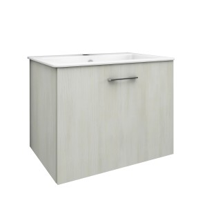 t.b.t. Mobile bagno sospeso con lavabo bianco.