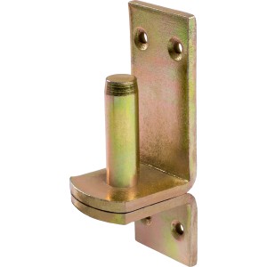 Cerniera a vite D1 zincata gialla, 102x35 mm, perno Ø 13 mm, per fissaggio di bandelle.