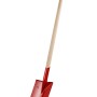 Vanga da giardino rossa con manico in legno, lunga 85 cm, per giardinaggio.