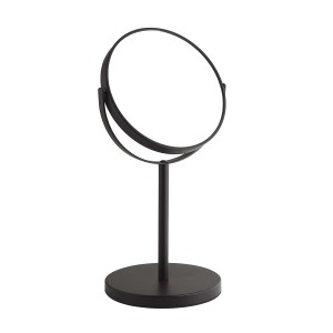 Specchio da trucco t.b.t. nero con base rotonda.