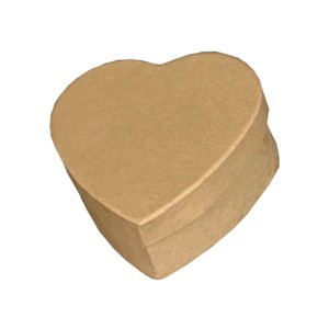 Scatola a forma di cuore in cartone, accessorio per artisti.