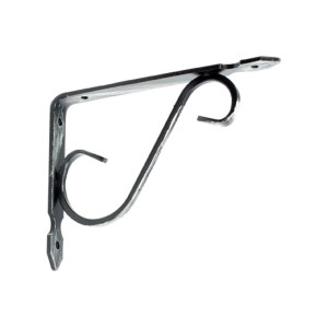 Mensola decorativa t.b.t. in metallo, nero-argento per mensole a muro.