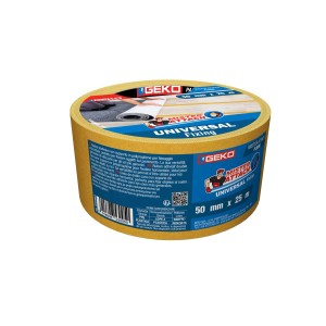 Nastro adesivo giallo biadesivo Geko, Universal Fixing, 50mm x 25m.