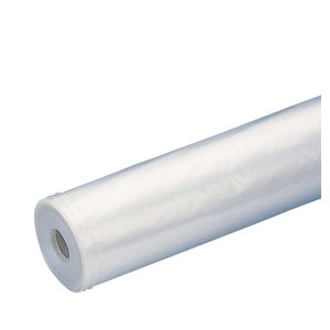 Rotolo di pellicola protettiva trasparente, uso versatile.