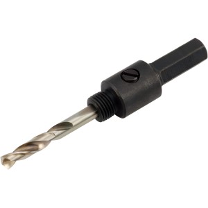 Adattatore per seghe a tazza LUX 19-29 mm con punta di centraggio per una presa sicura.