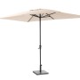 Ombrellone da mercato Honolulu rettangolare beige 200x300 cm con manovella per giardino e terrazza.