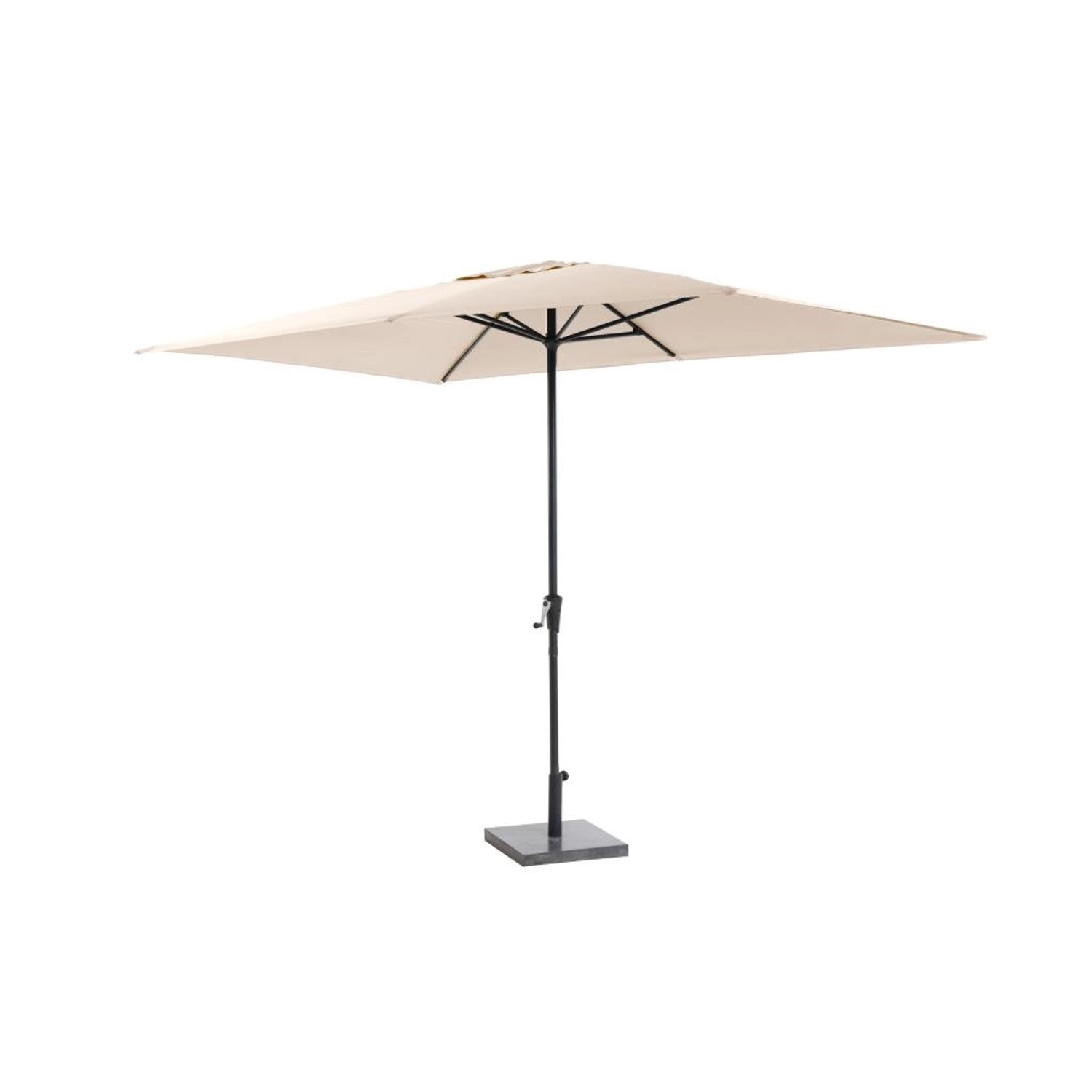 Ombrellone da mercato Honolulu rettangolare beige 200x300 cm con manovella per giardino e terrazza.