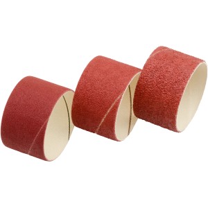 Set di nastri abrasivi di ricambio LUX per cilindro abrasivo, varie grane (K50, K80, K150).