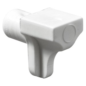 Supporto per ripiano Hettich in plastica bianca, diametro 7 mm, per scaffali.