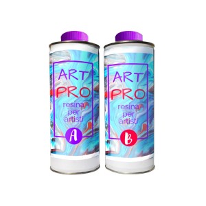 Due barattoli di resina epossidica Art Pro per stucchi speciali, parte A e B.