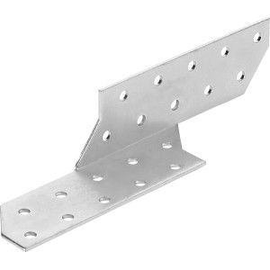 Ancoraggio per trave arcareccio zincato bianco, 35x35x170 mm, versione destra, per collegamenti in legno.