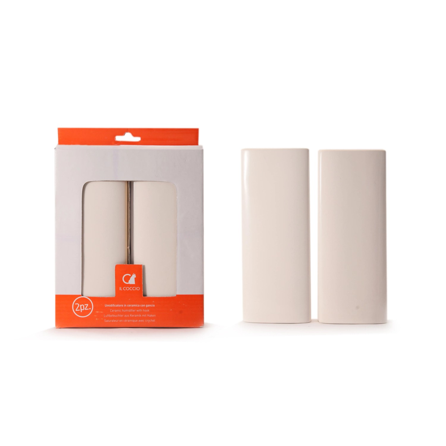 METROX Set 4 Umidificatori In Ceramica Per Termosifone – Geometrici Piatti – 130ml L'uno, Con Ganci Regolabili