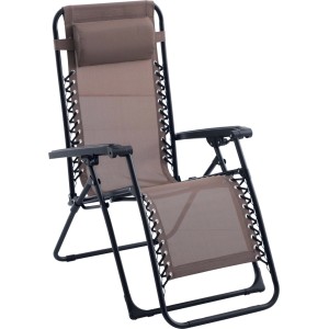 Sedia a sdraio reclinabile con braccioli Longwood taupe