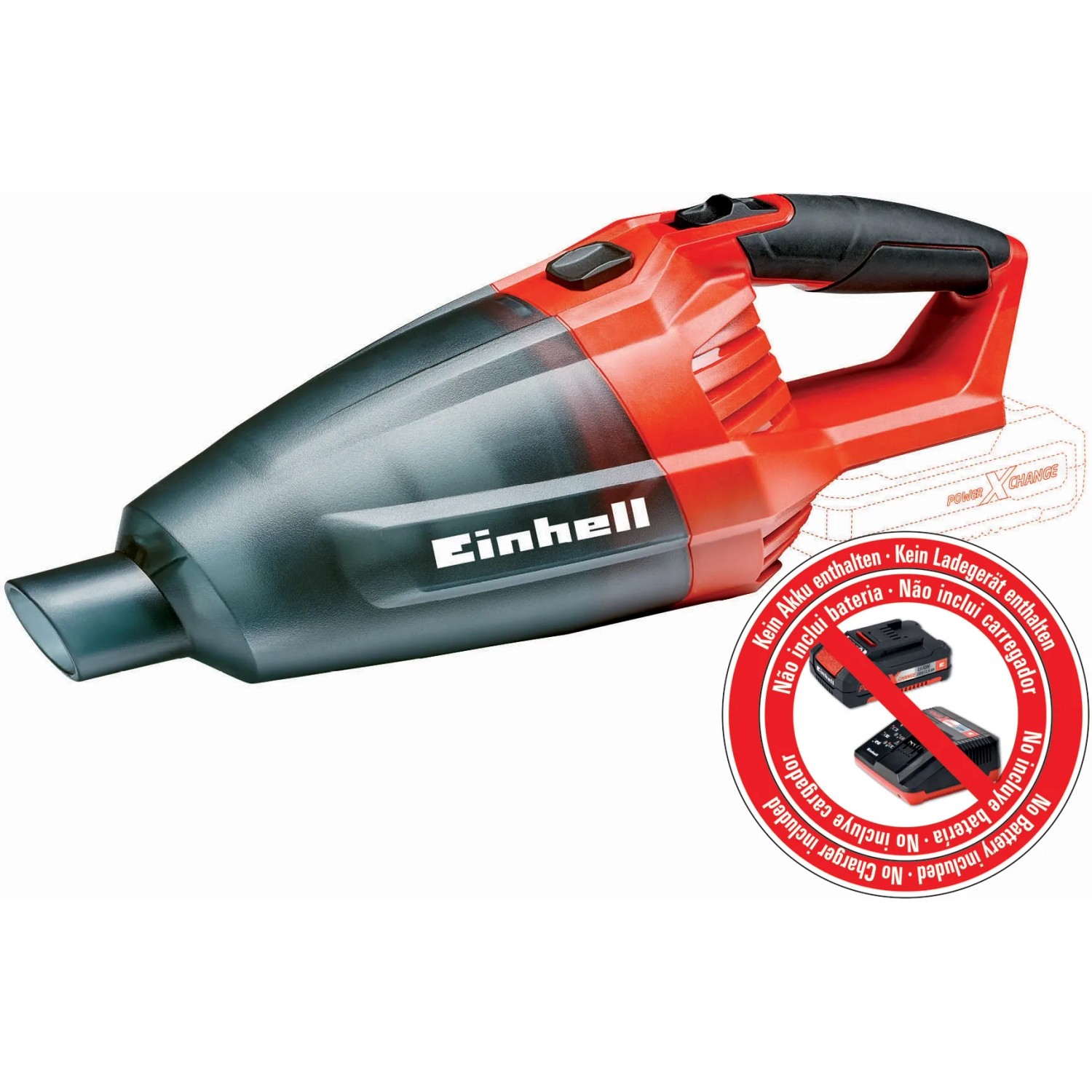 Einhell Power X-Change TE-VC 18 Li Solo aspirapolvere a batteria, rosso/nero, senza batteria/caricabatterie.