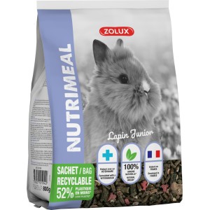 Zolux Nutrimeal Junior cibo per conigli in sacchetto riciclabile da 800g.