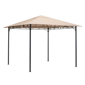 Gazebo CMI beige, 290x290 cm, con struttura in acciaio e tetto in poliestere per giardino e terrazza.