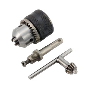 Set mandrino a cremagliera LUX R 13 mm con adattatore SDS-Plus per trapani e trapani a percussione.