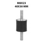Antivibrante M8x23, 40x30 mm per accessori lavatrici.