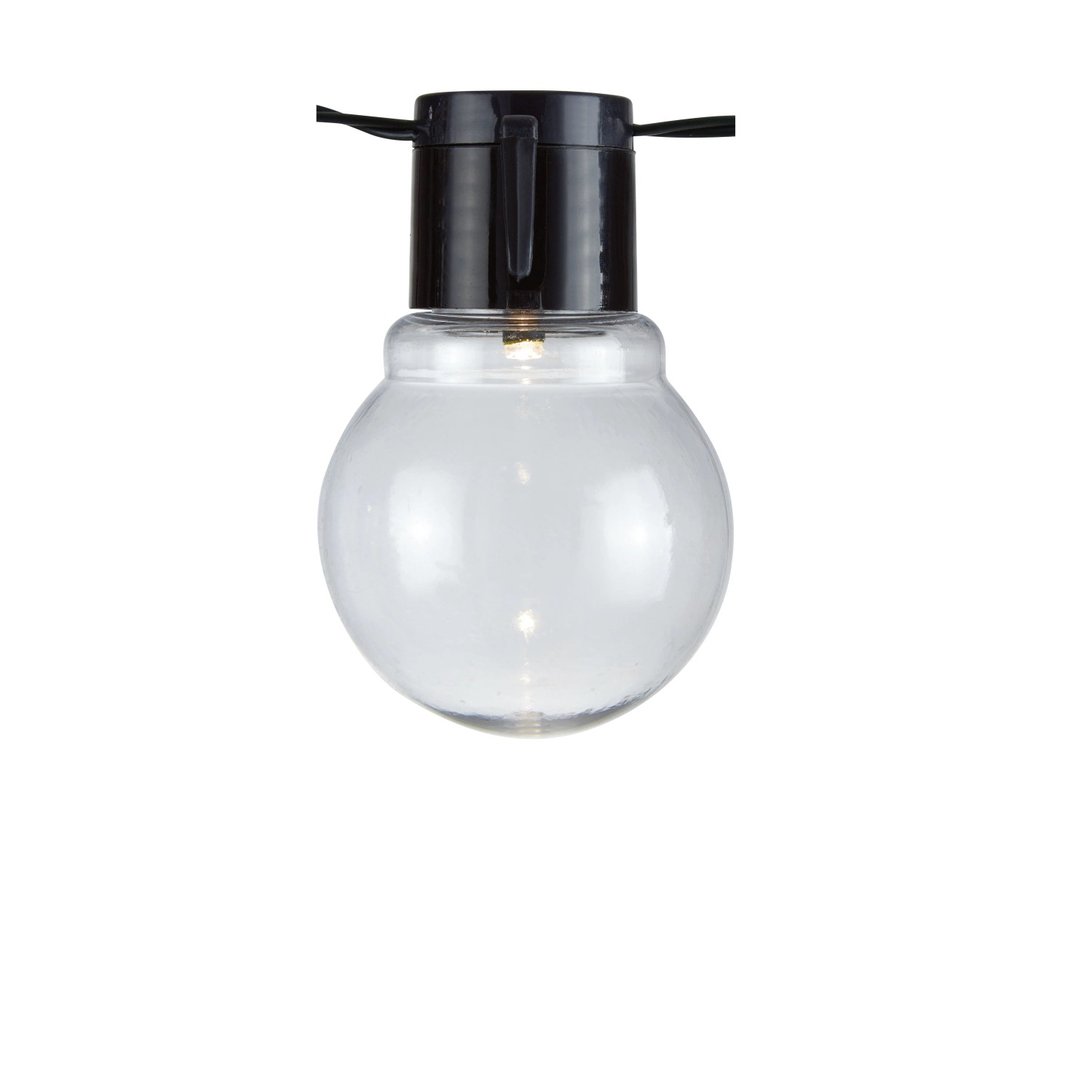 Catena luminosa solare sferica con base nera.